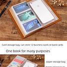 Cuaderno estilo Traveler’s Notebook o cuaderno viajero con cubierta de cuero sintético y bolsillos interiores