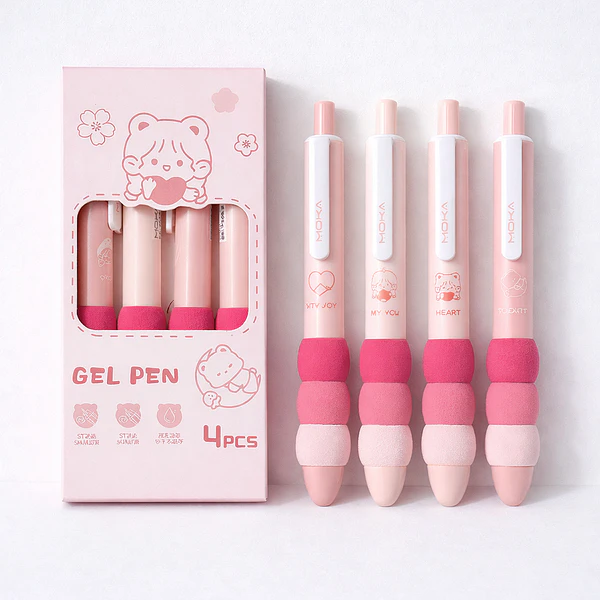 Set 4 boligrafos tinta gel negra Punta fina