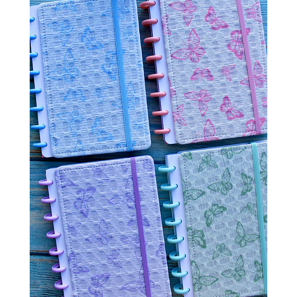 Libreta de Disco tamaño A5 Texturizada diseño Mariposa