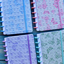 Libreta de Disco tamaño A5 Texturizada diseño Mariposa