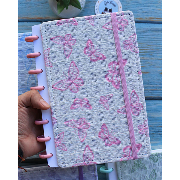 Libreta de Disco tamaño A5 Texturizada diseño Mariposa