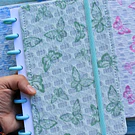 Libreta de Disco tamaño A5 Texturizada diseño Mariposa