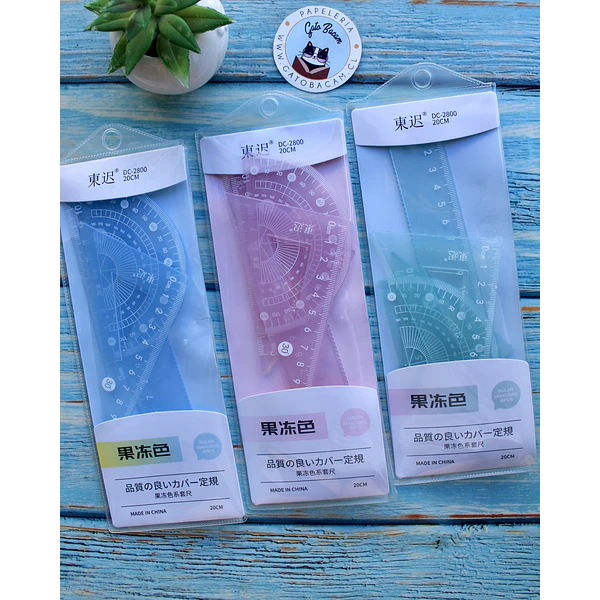 Set de reglas en tonos pasteles