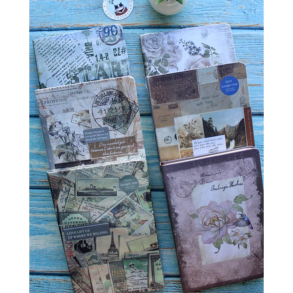 Libreta Ilustrada y empastada estilo Vintage