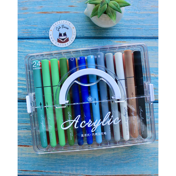 Marcadores Acrilicos punta pincel 24 colores