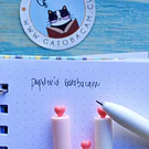 Set 4 boligrafos tinta gel Negra punta fina Corazon