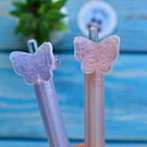 Boligrafo diseño Mariposa, punta fina tinta gel negro