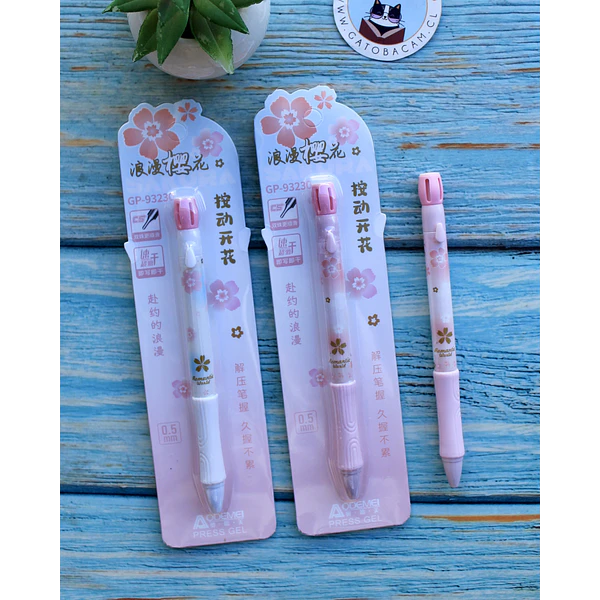 Lapiz Tinta Gel diseño Sakura punta fina