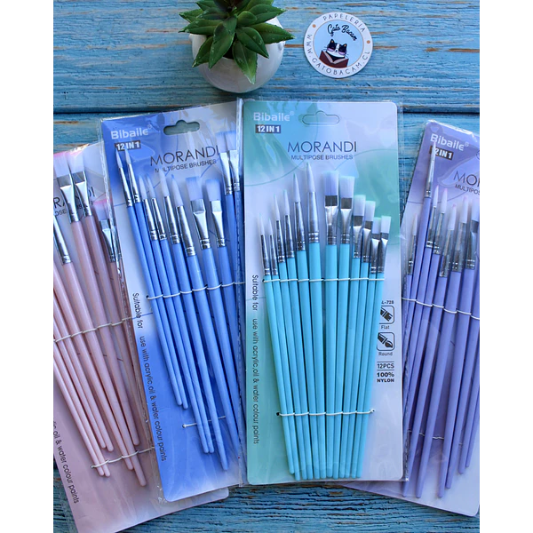Set pinceles 12 Piezas colores Pasteles