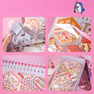 Libreta stickers escenas  3D, 20 Hojas argollada