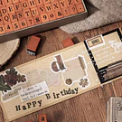 Set sellos de madera con letras (70 piezas)