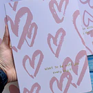 Libreta cosida diseño corazones 