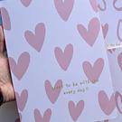 Libreta cosida diseño corazones 
