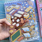 Libreta stickers escenario 3D, 20 Hojas argollada