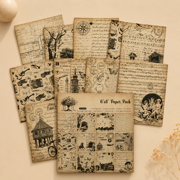 Set de Papeles decorativo diseño Arbol Vintage