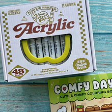 Set de Marcadores Acrilicos 48 Colores + Libro Coloring book punta pincel