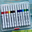Set de Marcadores Acrilicos 12 Colores + Libro Coloring book punta pincel