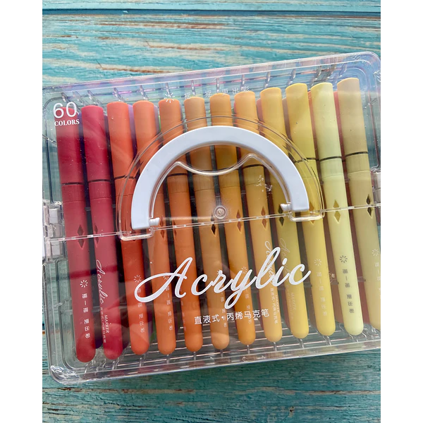Marcadores acrilicos punta pincel 60 colores