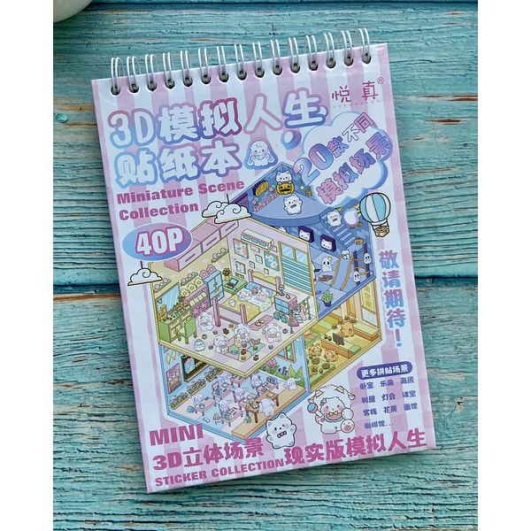 Libreta de escenario en 3D, diseño Kawaii 40 hojas