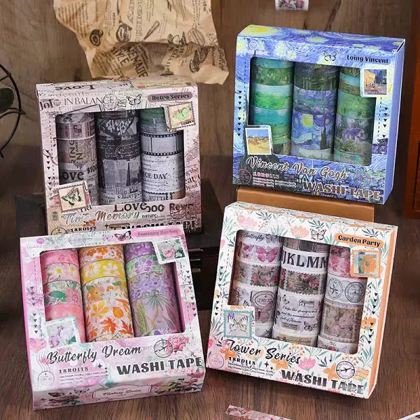 Cajita 18 cintas de Washi Tape diseños