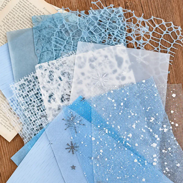 Set de papeles y telas decorativos con textura