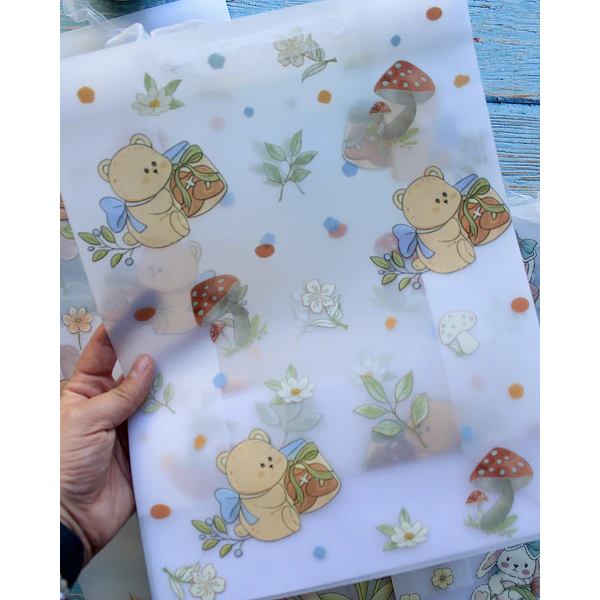 Bolsa de regalo transparente diseño osito y conejo