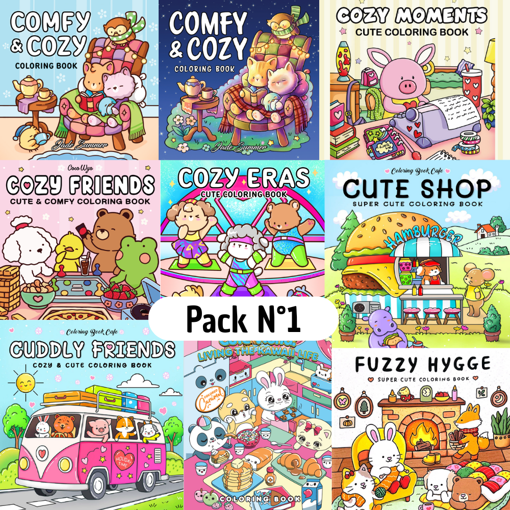 PACK LIBROS PARA COLOREAR COZY