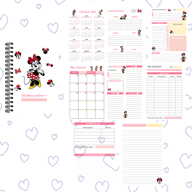 PLANNER MINNIE ROSADA