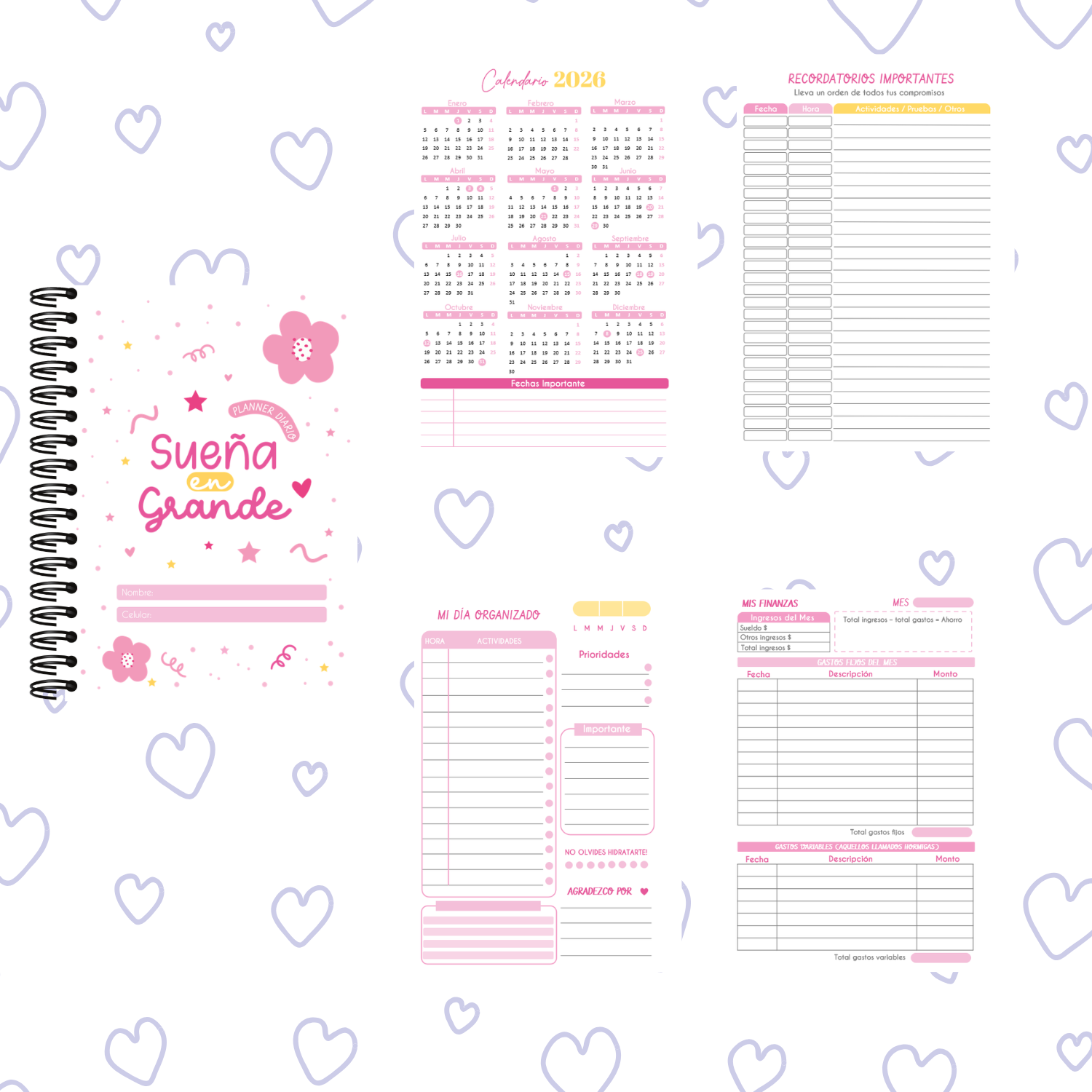 PLANNER DIARIO PINKYPINKY