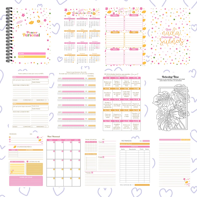 PLANNER GREEN-PINK
