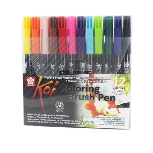 Set KOI Brush Pen 12 Colores
