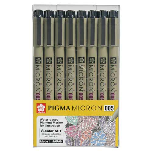 Set Pigma Micron 0,05 8 Colores