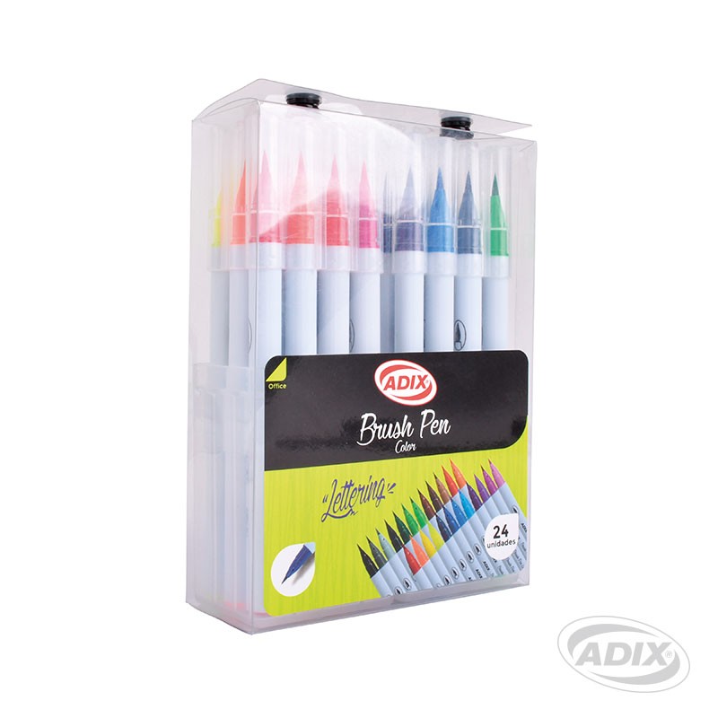Brush Pen Caja c/Broche 24 Colores