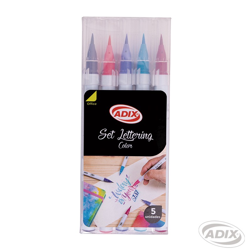 Set Brush Pen Rosado/Morado 5 Unidades