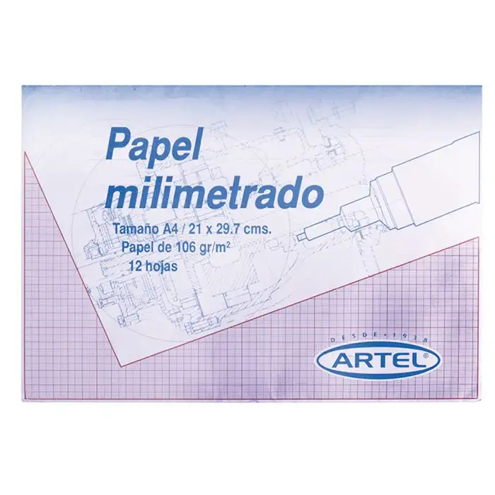 Sobre Papel Milímetrado 12 Hojas A4