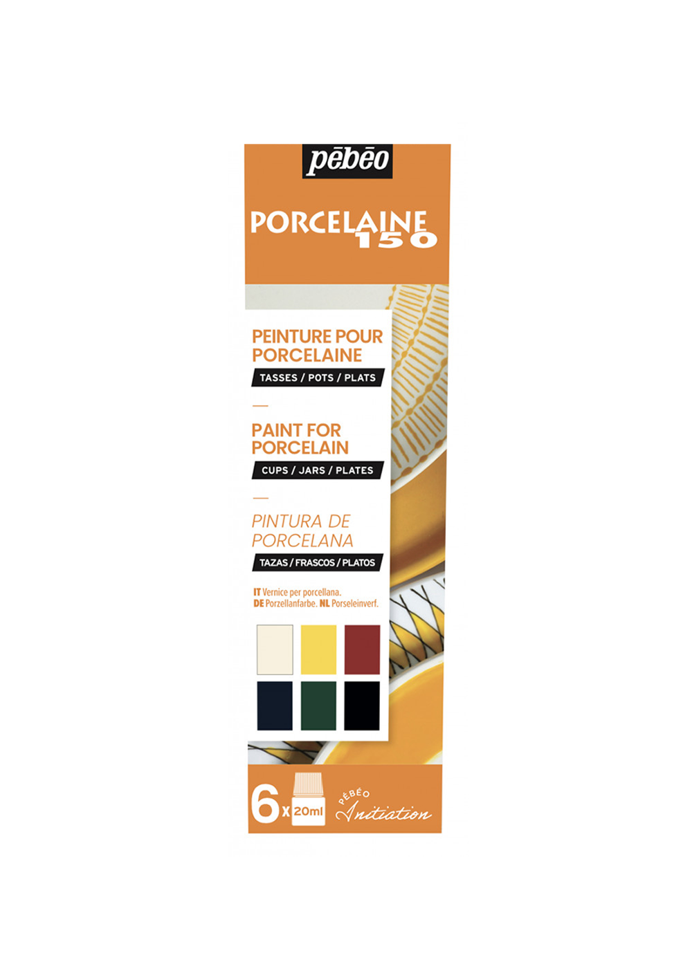 Pintura Porcelaine 150 Pebeo Set 6 x 20 ml Iniciación N°1