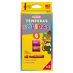 Témpera Sólida 6 Colores