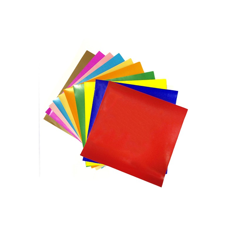 Papel Lustre 10x10cm 24 papeles 12 colores