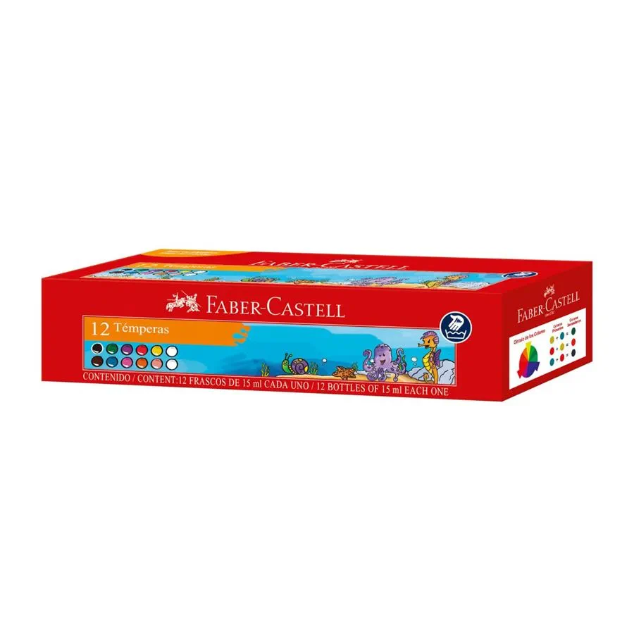 Témpera estuche x12 Faber-Castell 15ml