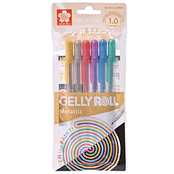 SET DE BOLÍGRAFOS DE GEL GELLY ROLL METALLIC -6 COLORES-