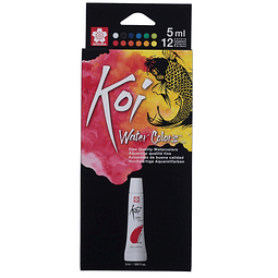  SET DE ACUARELA KOI EN TUBOS 5ML  -12 COLORES-