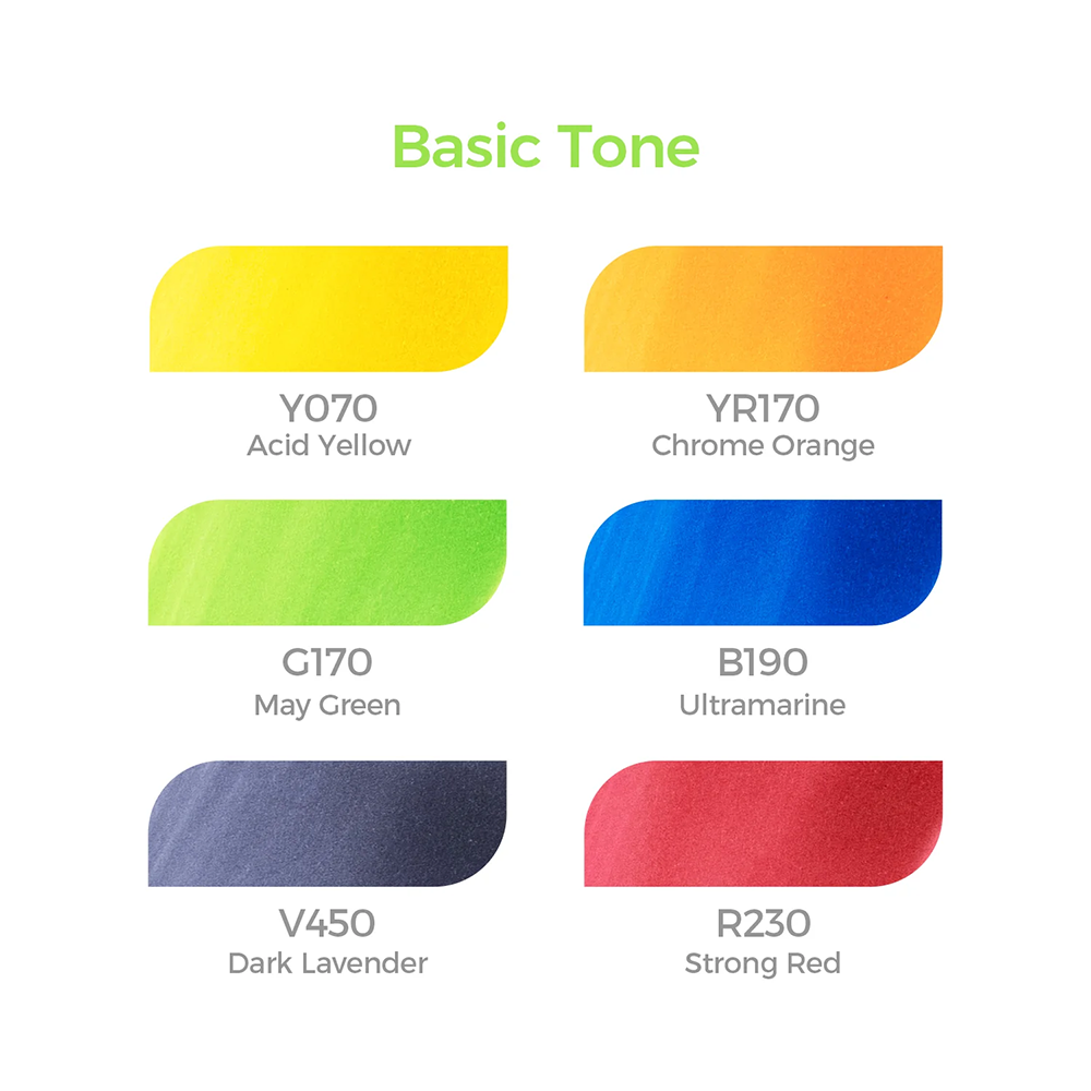 Marcadores OHUHU Honolulu – Set 6 Colores Básicos