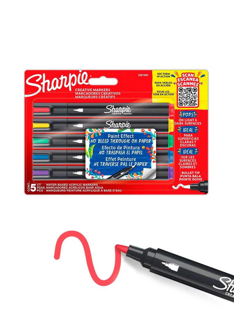 Marcadores Acrílicos Sharpie – Set 5 Colores