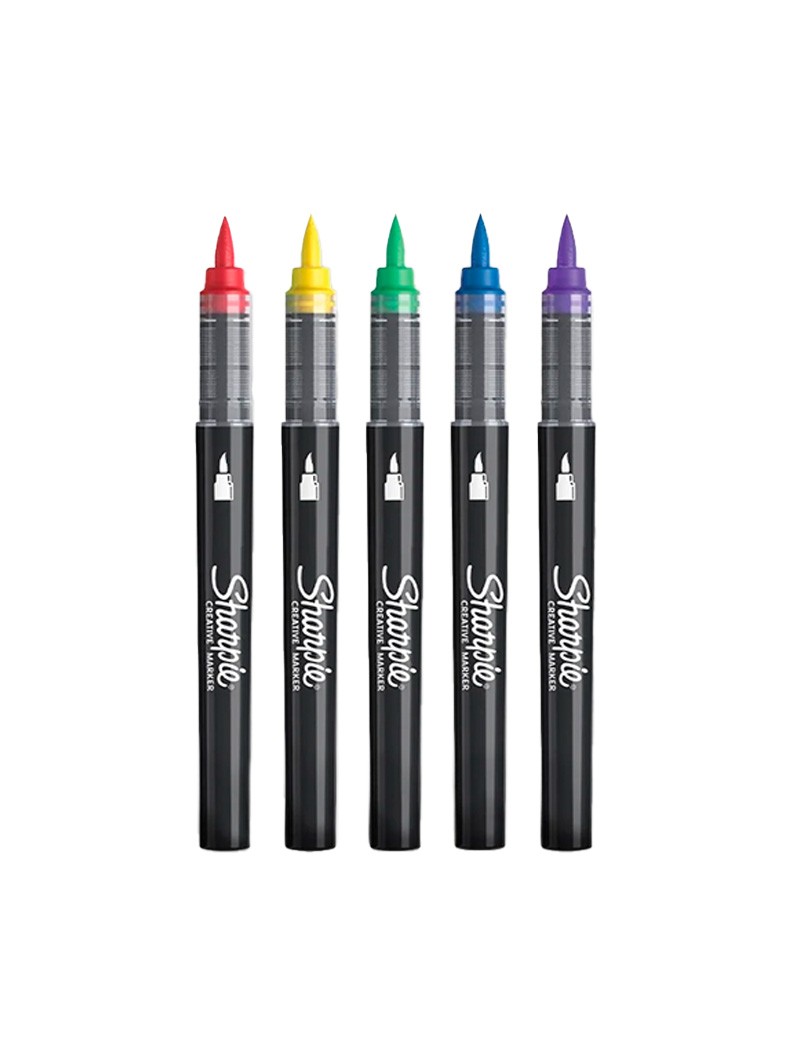 Marcadores Acrílicos Sharpie – Set 5 Colores – Punta Pincel 