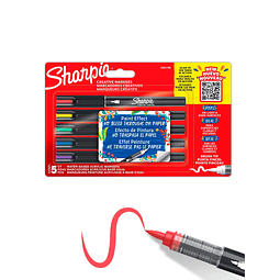 Marcadores Acrílicos Sharpie – Set 5 Colores – Punta Pincel 