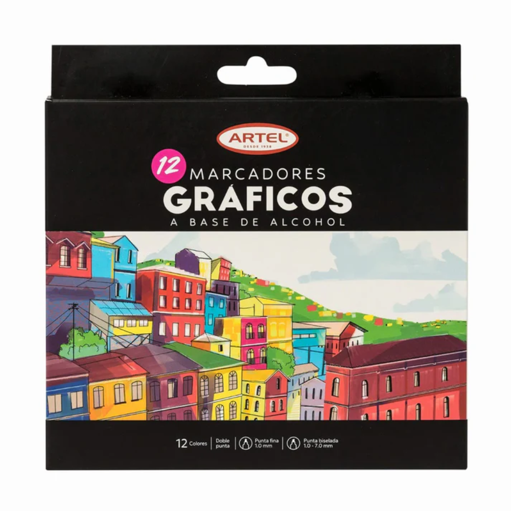 Marcadores Artel a Base de Alcohol – Set 12 Colores