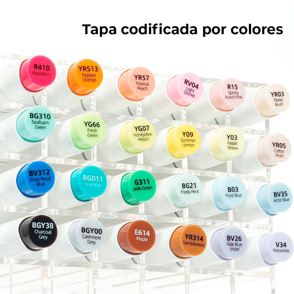 Marcadores a base de Alcohol OHUHU Honolulu Plus Series – Set 24 Colores Punta Supreme + Blender  