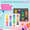 Marcadores Acrílicos OHUHU – Set 36 Colores Doble Punta