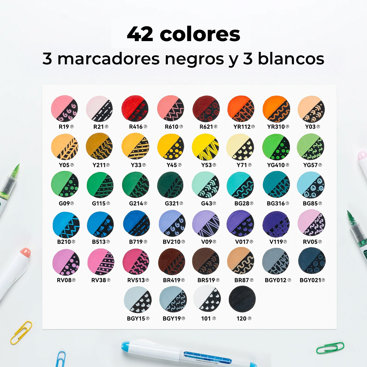 Marcadores Acrílicos OHUHU Nahuku – Set 48 Colores Punta Pincel