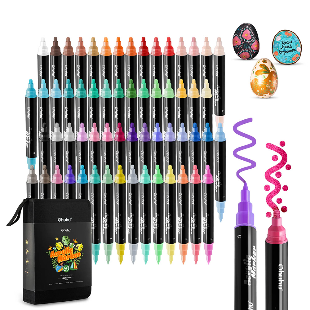 Acrílicos Kakaako – Set 60 Colores – Doble punta